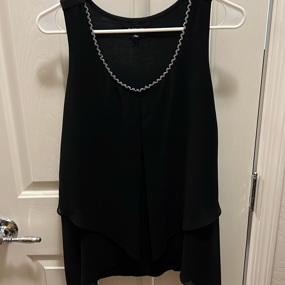Relativity sleeveless tunic blouse, sz L black